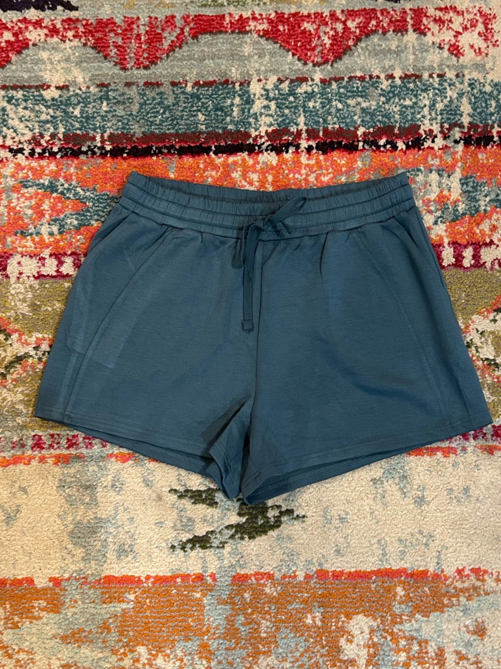 Double Zero Slate Blue Athletic Drawstring Shorts